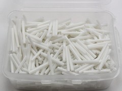 600 Glass Tube Bugle Beads 2X16mm Opaque White + Storage Box