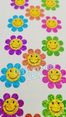 HAMBLY STUDIOS STICKERS PRISMATIC GLITTER SMILEY FACE FLOWERS COLLECTIBLE RARE
