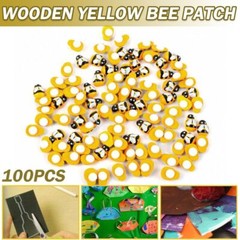 100pcs Mixed Mini Bees Self Adhesive Wooden Bumble Bee Craft Card Wood Decor DIY