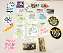 Vintage Sticker Decal Lot Rare Weiner Dog NY Boston Groovy Tiger NY Boston NH