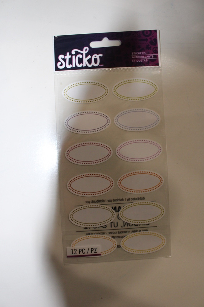 Sticko Autocollant 12PC 2 Each Color Oval Labels Scrapbooking Crafts Journalling