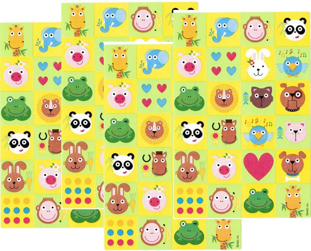4 Sheets THE ZOO Scrapbook Stickers! Animals Lion Monkey Alligator