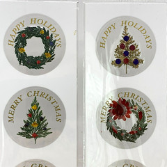 VICTORIA’S GARDEN Christmas Real Flower Stickers Set 6 Holiday Tree Wreath NEW