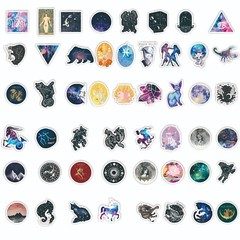 50pcs Constellations Zodiac Star Galaxy Northern Lights Starry Sky Sticker, 130