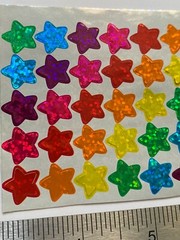 Vintage 90s Classic Stickers glitter rainbow colors happy smiley face and stars