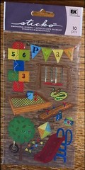 Sticko Play Ground Slide Sandbox Tire Swing Kite Hop Scotch School Recess Park