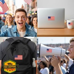 HFZRZFH 500 Pcs American Flag Stickers Roll