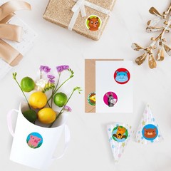 1800 PCS Round Animal Stickers, 36 Designs Adorable Cartoon Teacher Reward En…