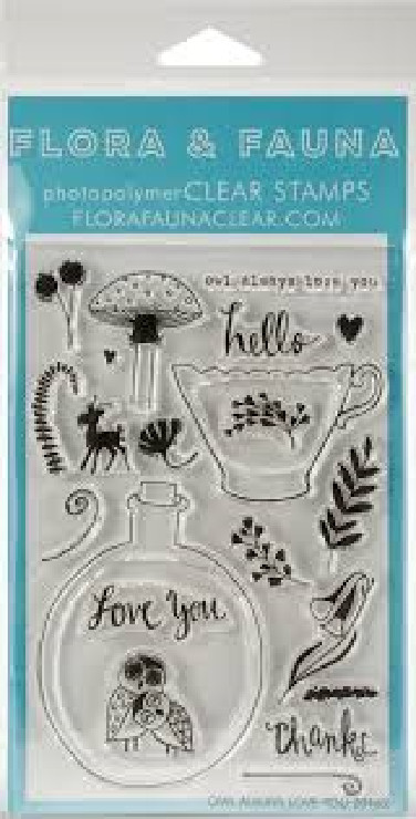 FLORA N FAUNA Clear Cling Stamps OWL ALWAYS LOVE YOU