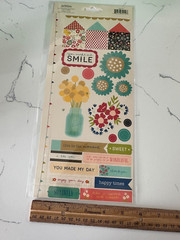 Pebbles Accent & Phrase Stickers Flowers Butterflies Enjoy Hello Scrapbooking