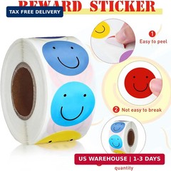 Outus 3000 Pcs Smile Stickers 1 Inch Happy Smile Face Motivational Chart Sticker