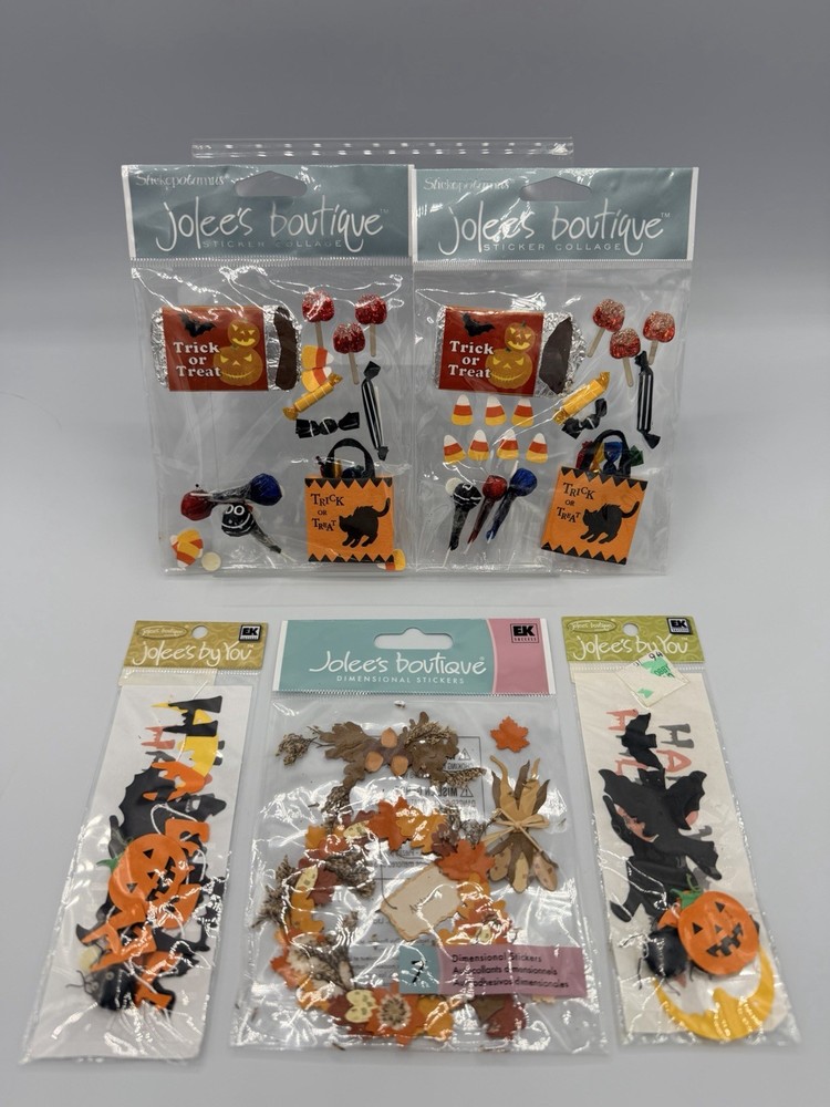NEW Jolee’s Sticker Lot – 5 Items – Halloween Trick or Treat Candy Hay Ride