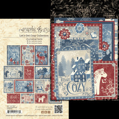 Graphic 45 LET’S GET COZY Journaling Cards 32pc Winter Mixed Media Scrapbook