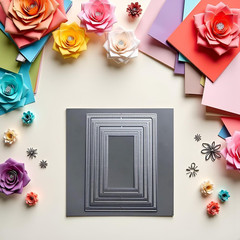 Rectangle Border Die Cut for Card Making, Scrapbooking Die-Cuts, Metal Cutting