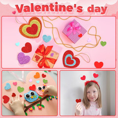 600 Pieces Foam Hearts Stickers, Valentines Day Glitter and Matte Self-Adhesive