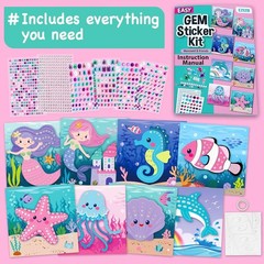 Mermaid Gem Sticker Kit for Kids – 800 Stickers, 8 Underwater Themes