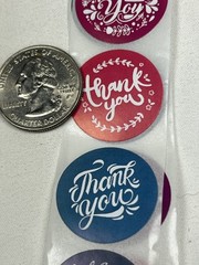 25mm Thank You Stickers 8 Patterns 500/Roll