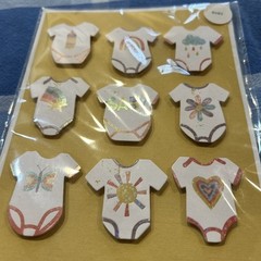 Baby Tshirt Scrapbook Embellishments Set Of 9 New Rainbow Approx 1×2 Inches