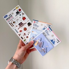 Daiso Korea Travel Sticker & Dokdo Memo Pad Set Kawaii Stationery