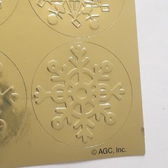 Vintage Hallmark & AGC Holiday Stickers Gold Snowflakes Green Bells Greetings