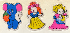 Vintage 1980 Imperial Toys Puffy Sticker Cartoon Children Animals Sheet of 12