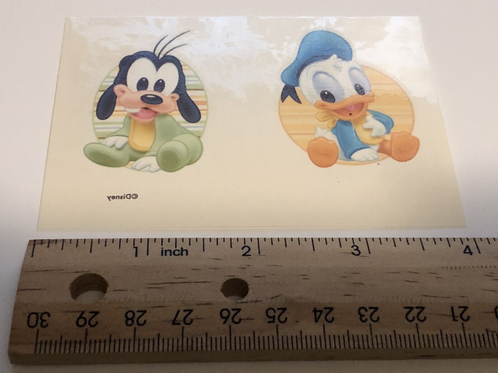 Disney’s Babies Vintage Vending Machine Sticker Wet Tattoo All Star Goofy Donald