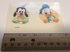 Disney’s Babies Vintage Vending Machine Sticker Wet Tattoo All Star Goofy Donald