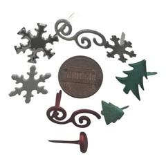 Christmas Brads Set, 212 PCS Metal Paper Fasteners, 8 Holiday Shapes & 16