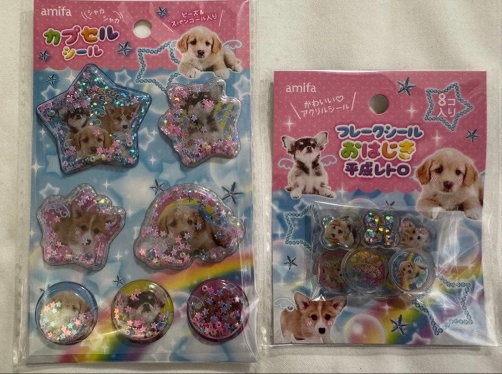 Cute Capsule Marble Flake Stickers Kawaii Japanese Retro Aesthetic Seal