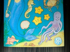 Vintage AGC HTF Under The Sea Mermaid Ocean Fish Creatures Octopus Sticker Sheet