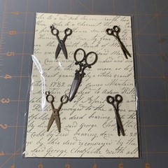 Michaels- Metal Icons Scrapbook Scissors Sewing Crafting Journal Embellishments