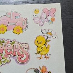 Rare 1980 Vintage Mark I Chicago SS25 Flowers Sticker Sheet Cute Animals Floral