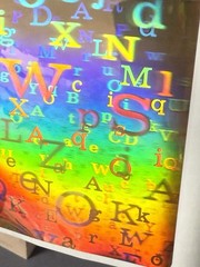 3D Holographic Alphabet Typography Art Sticker Sheets Lot of 2 Rainbow Prism