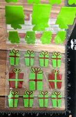 CreAtology Christmas Present Foam Stickers 22 Pc Green & Red Gift Shapes New