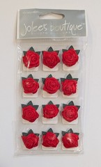 RARE Jolee’s Red Rosebuds Roses Flowers Photo Corners Scrapbooking Stickers