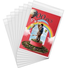 100 Pack 5 1/2 x 7 5/9 Inches Picture Sleeves Bags for 5×7 Mat Board, Acid-Fr…