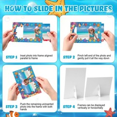 AmazingSpark 50 Pack Ocean Theme Picture Frames 4×6, Under the Sea Paper Phot…