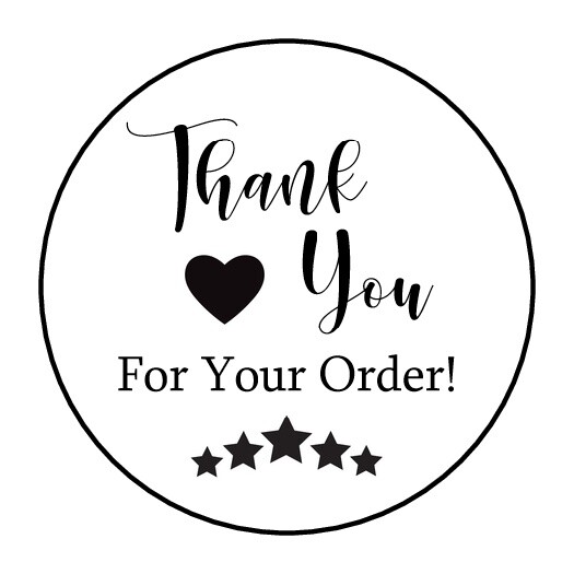THANK YOU FOR YOUR ORDER ENVELOPE SEALS STICKERS LABELS 1.5″ ROUND 5 STARS (30)