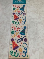 FMI FRANCES MEYER STICKERS 4 SHTS PARTY HATS CONFETTI MULTI-COLORS-SHAPES PARTY