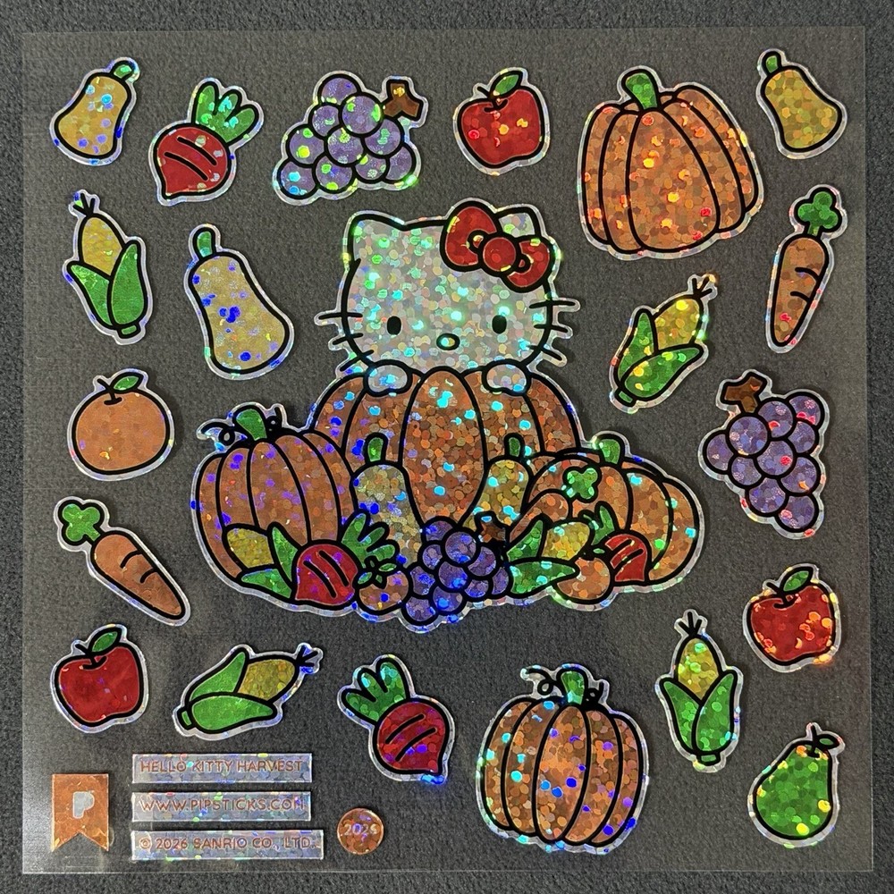Pipsticks X Sanrio “Hello Kitty Harvest” Hello Kitty Holo Sticker Sheet (4x4in)