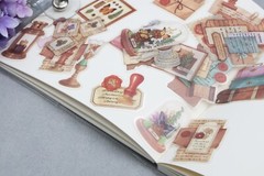 Stationery stickers PET Stickers Pack /watercolor wax seal stamp set paint brush