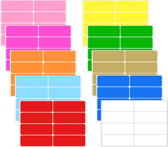 480 Pcs Removable Colored Label Sticker, 3 X 1 Inch Blank Rectangle File Folder