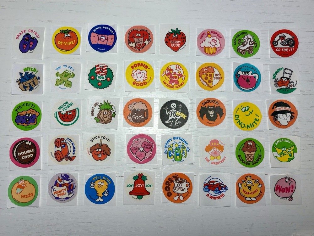 Trend Scratch N Sniff Sticker Lot 40 Retro Scents Unused On Backing