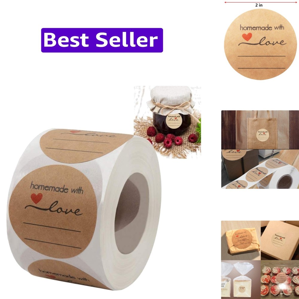 Jam and Jelly Jar Canning Labels for Mason Jars and More2″ Round 500/roll wit…