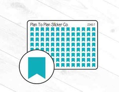 2340-7~~Turquoise Mini Flags Planner Stickers.