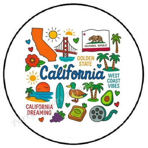 CALIFORNIA STATE ENVELOPE SEALS LABELS STICKERS PARTY FAVORS