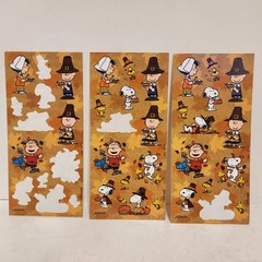 PEANUTS Thanksgiving & HALLOWEEN Mixed Stickers Sheets Lot, Holiday Snoopy