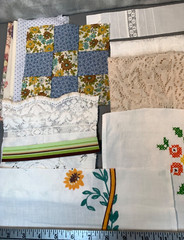 24 Pcs Vintage Doily, Tablecloth, Small Projects, Sewing Supplies, Scraps (431)