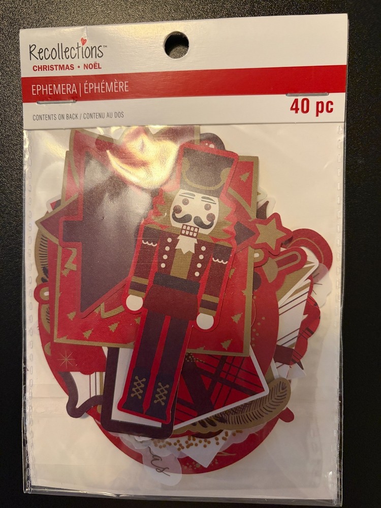 RECOLLECTIONS DIE CUT SHAPES EPHEMERA 40 PC CHRISTMAS TIDINGS ~ NEW