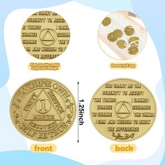 36 Pcs Recovery AA Chips and Medallions Bulk Sobriety Chip AA Tokens Medallio…